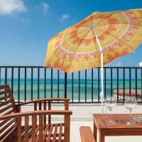 Umbrela de plaja cu diametru de 1.9 m, portocaliu, Vivo 19651